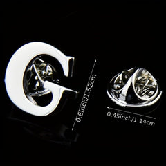 Men's Monogram Brooch Shirt Collar Pin
