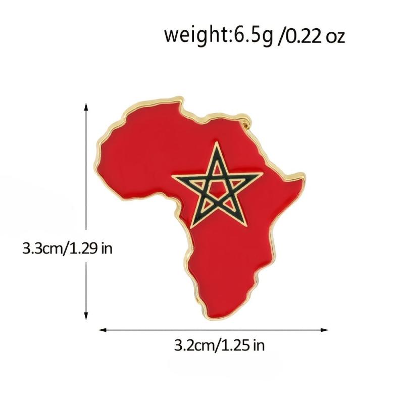 African Map Enamel Brooch