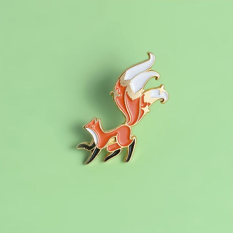 Creative Cartoon Big Tail Fox Alloy Brooch