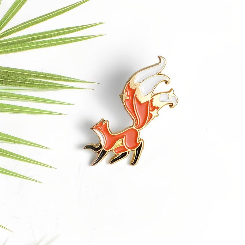 Creative Cartoon Big Tail Fox Alloy Brooch
