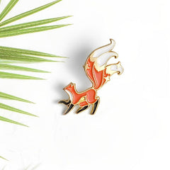 Creative Cartoon Big Tail Fox Alloy Brooch