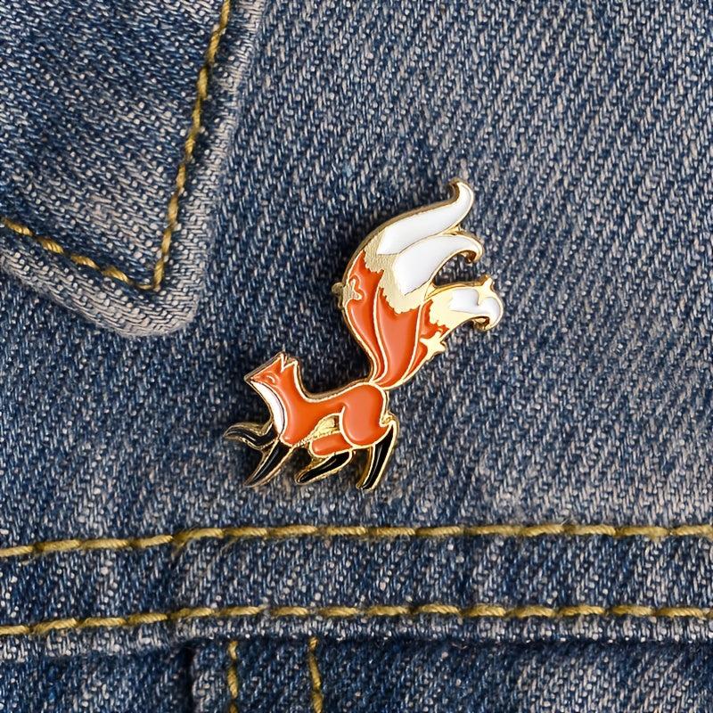 Creative Cartoon Big Tail Fox Alloy Brooch