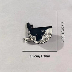 Whale Shit Whale Alloy Brooch Pin