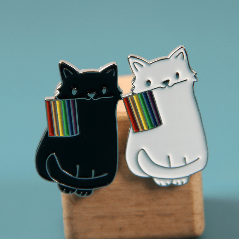 Anime And Rainbow Cat Brooch