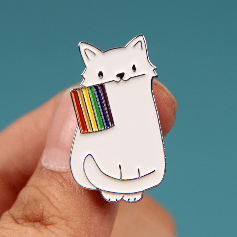 Anime And Rainbow Cat Brooch