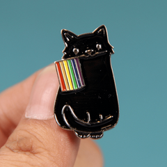 Anime And Rainbow Cat Brooch