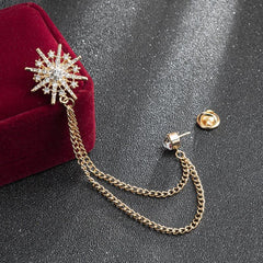 Men's Eight-Pointed Star Tassel Suit Brooch