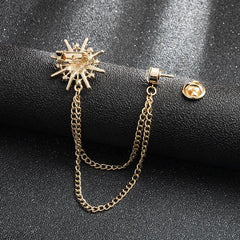Men's Eight-Pointed Star Tassel Suit Brooch