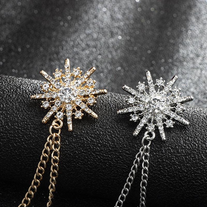 Men's Eight-Pointed Star Tassel Suit Brooch