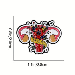 Women's Uterus Ovarian Brooch Flower Plants Gut Feminism Brooch