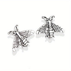 Bee Brooch Collar Pin Buckle Alloy Button Couple Shirt Suit Accessory Silver