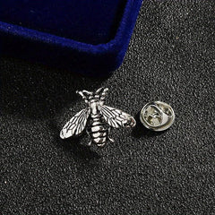 Bee Brooch Collar Pin Buckle Alloy Button Couple Shirt Suit Accessory Silver