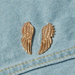 2pcs Wing Brooche Set Retro Style Wedding Shirt Collar Pin Accessory Gift