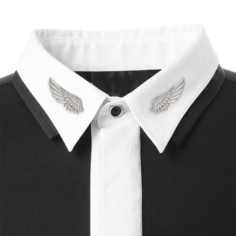 2pcs Wing Brooche Set Retro Style Wedding Shirt Collar Pin Accessory Gift