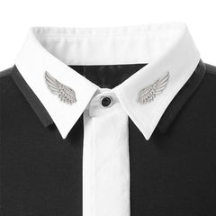 2pcs Wing Brooche Set Retro Style Wedding Shirt Collar Pin Accessory Gift