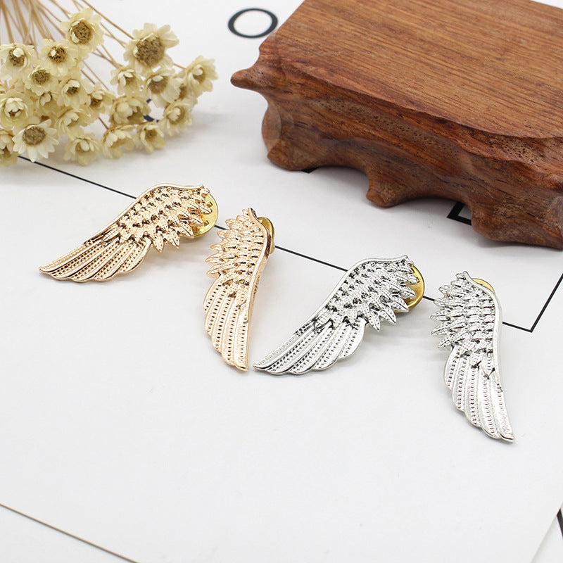 2pcs Wing Brooche Set Retro Style Wedding Shirt Collar Pin Accessory Gift