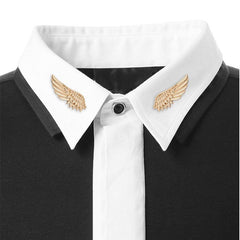 2pcs Wing Brooche Set Retro Style Wedding Shirt Collar Pin Accessory Gift