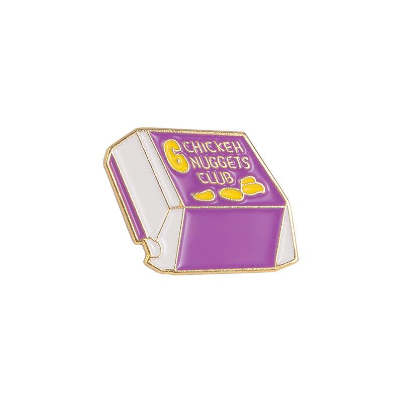 Fried Chicken Hamburger Chips Alloy Brooch