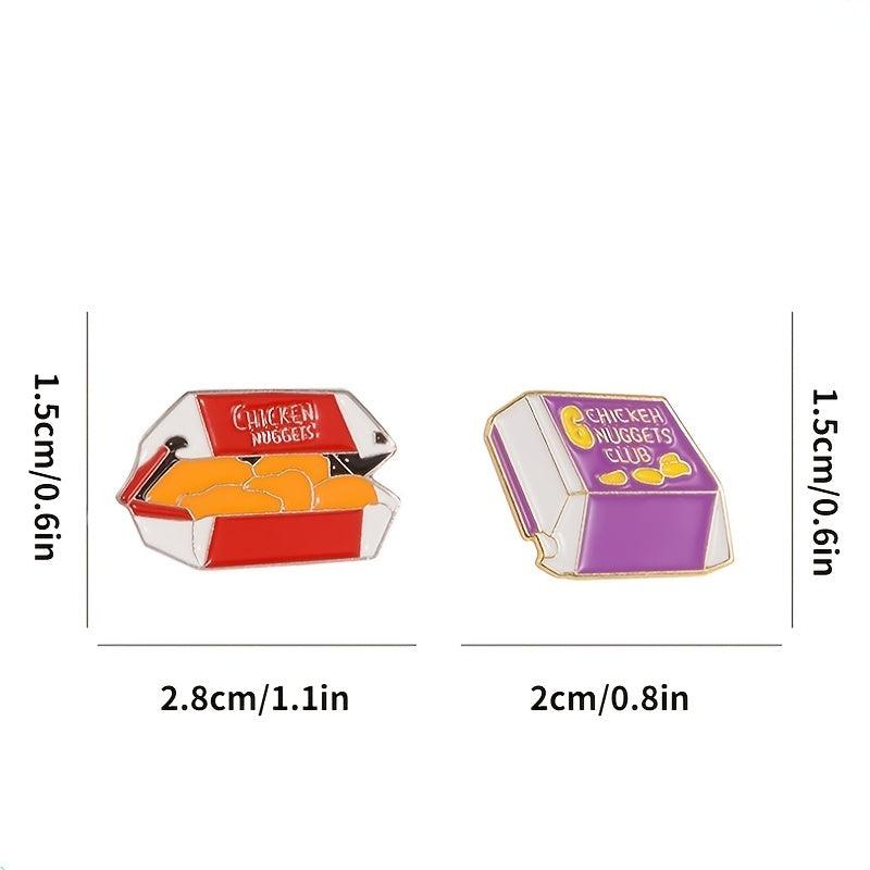Fried Chicken Hamburger Chips Alloy Brooch