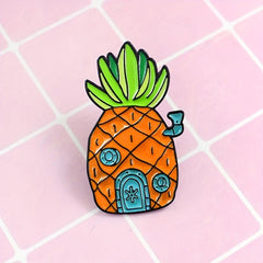 Fruit Pineapple House Brooch For Men