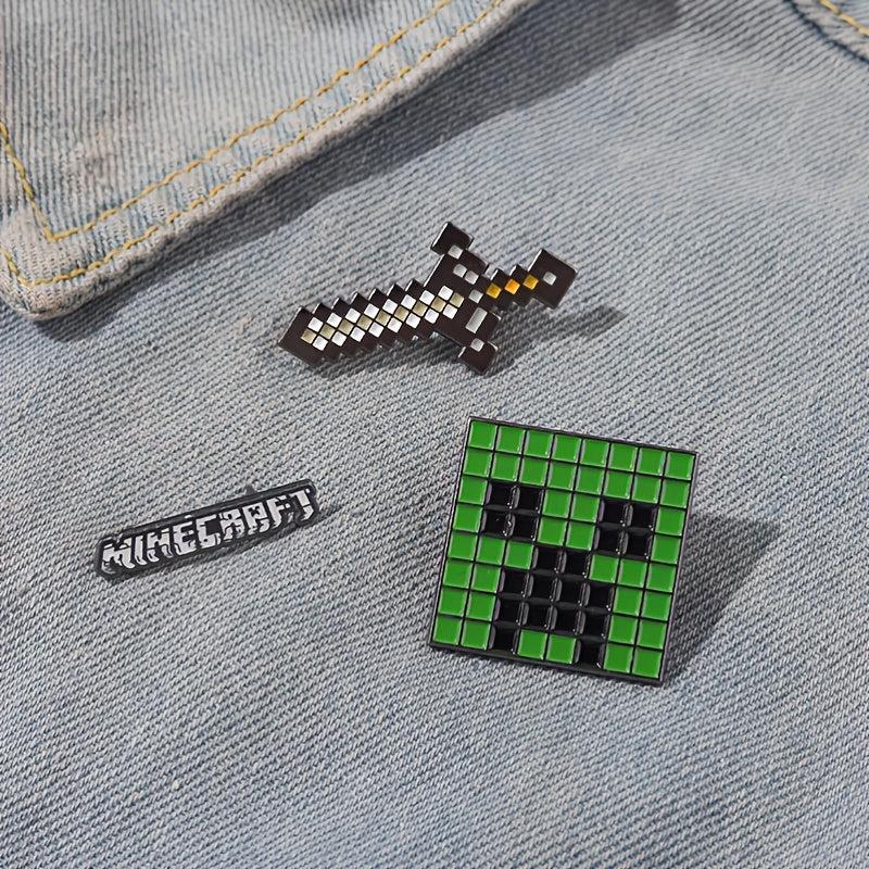 3pcs Game Series Sword Letter Paint Badges Clothing Accessories