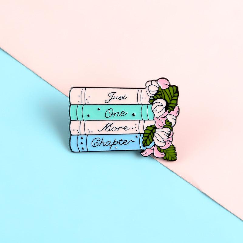 Pink Flower Student Book Brooch Buttons & Pins