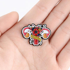 Red Flowers Uterus Brooch Creative Accessory