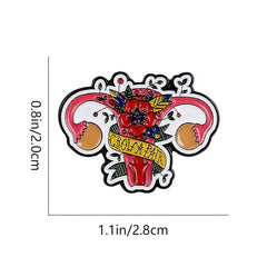 Red Flowers Uterus Brooch Creative Accessory