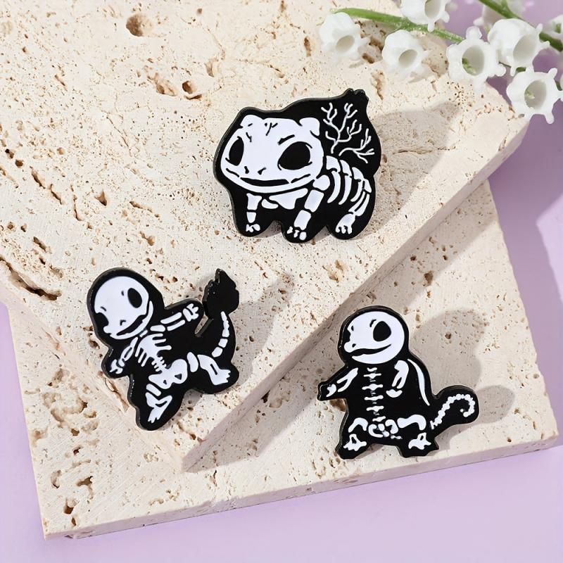 Cartoon Skeleton Animal Breast Pin For Men