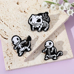 Cartoon Skeleton Animal Breast Pin For Men