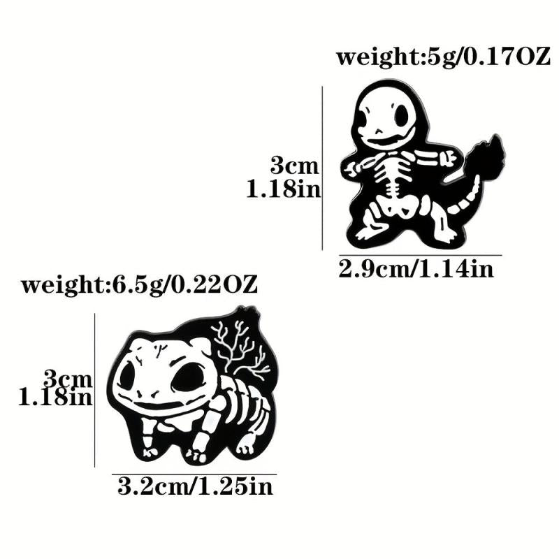 Cartoon Skeleton Animal Breast Pin For Men
