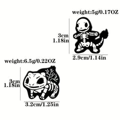 Cartoon Skeleton Animal Breast Pin For Men