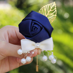 Wedding Bride And Groom Flower Corsage Brooch Simulation Flower
