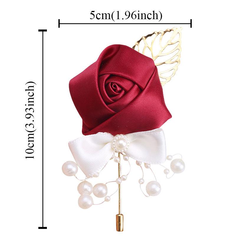 Wedding Bride And Groom Flower Corsage Brooch Simulation Flower