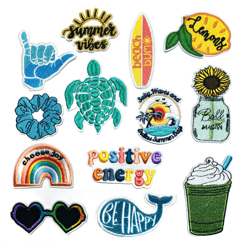 Sea Turtle Whale Rainbow Flower Patches Iron On Appliques