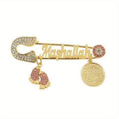 Faux Diamond Inlaid English Alphabet Brooch