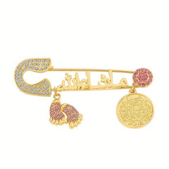 Faux Diamond Inlaid English Alphabet Brooch