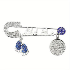 Faux Diamond Inlaid English Alphabet Brooch
