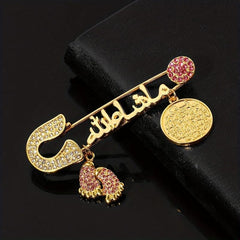 Faux Diamond Inlaid English Alphabet Brooch