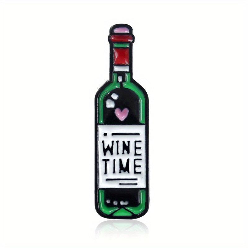 Cartoon Red Wine Bottle Wine Cup Jewelry Pin