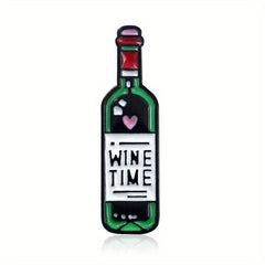 Cartoon Red Wine Bottle Wine Cup Jewelry Pin