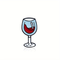 Cartoon Red Wine Bottle Wine Cup Jewelry Pin