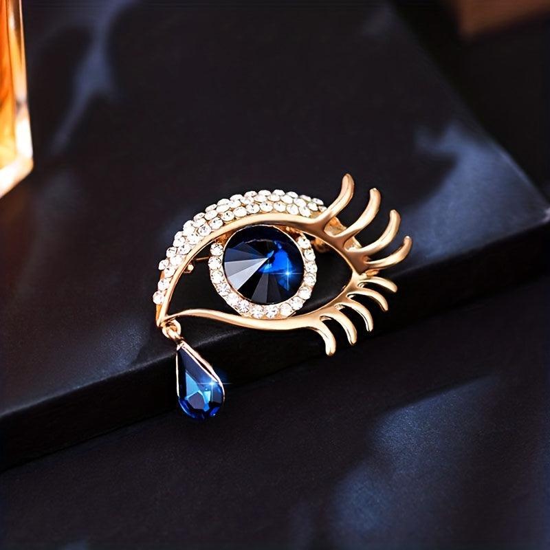 Eye Shape Brooch With Rhinestone For Women
