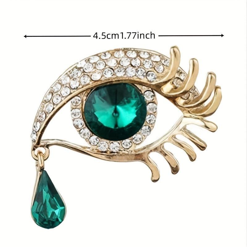 Eye Shape Brooch With Rhinestone For Women