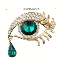 Eye Shape Brooch With Rhinestone For Women