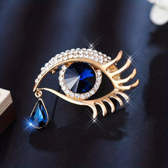 Eye Shape Brooch With Rhinestone For Women