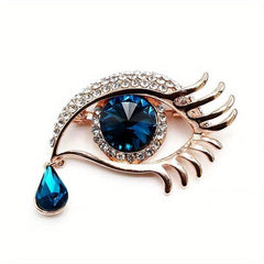 Eye Shape Brooch With Rhinestone For Women