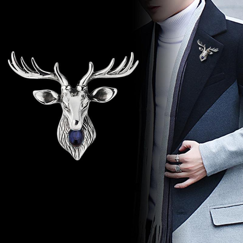 Animal Shaped Elk Brooch Pin for Men Suit Coat Lapel Pins