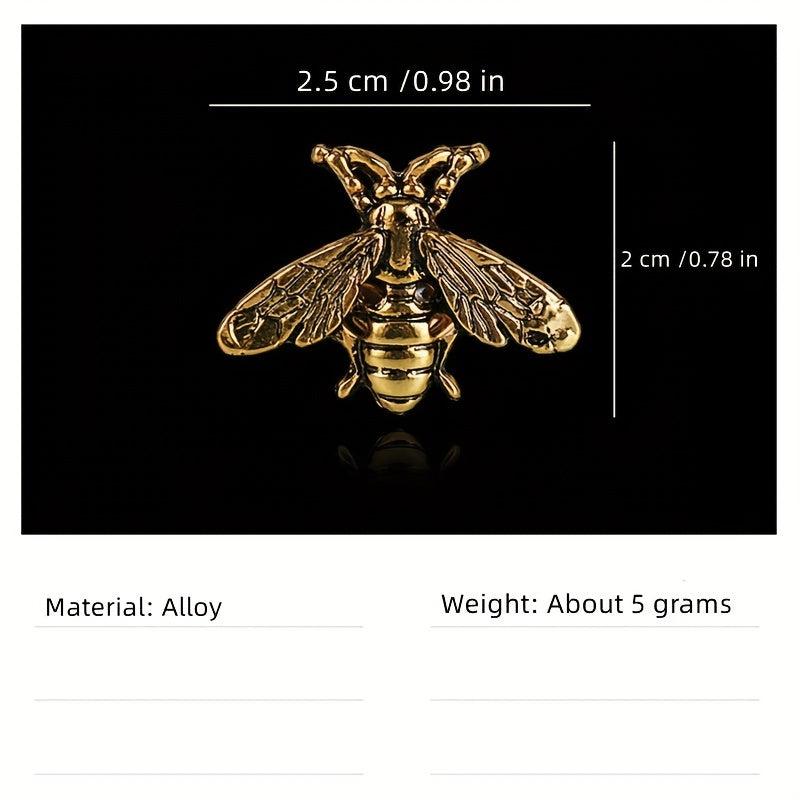 Retro Bee Alloy Brooch Collar Pin Dual use Shirt Suit Accessories