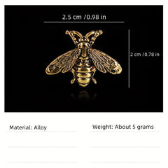 Retro Bee Alloy Brooch Collar Pin Dual use Shirt Suit Accessories